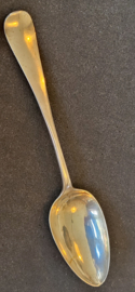 Zilver lepel van Hendrik Overhulsman Amsterdam 1785 22 cm 57 gram.