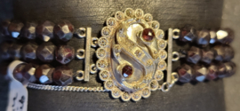 Spakenburgse rouw armband zilver met gitten 19,5 cm slot 2,5 bij 2,5 cm antiek