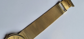 Mooie 14 kr gouden heren horloge met gouden milanese band 50 gram 19 cm