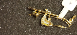 Handgemaakt 14 kr gouden werphengel met vis 2,5 gram 3.5 bij 1,2 cm