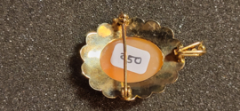 Antieke gouden  broche/hanger  camee bruto 8 gram 2,5/3,5 cm