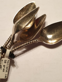 Ard Deco zilveren lepeltjes 4x D Driesen 1922 11 cm 50 gram