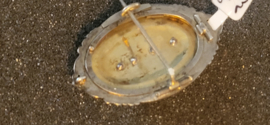 Antieke goud en zilver medaillion broch/hanger  4 cm / 2.5 cm.