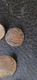 6x antieke klederdracht knopen 18/19e eeuw 14 mm.