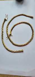 14 krt gouden schakel armband nieuwstaat 7 breed 3 mm hoog  19 cm.