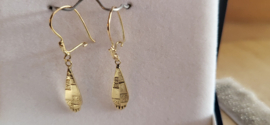 14 KR gouden pegel oobellen haaksluiting 38 mm lang 1,4 gram.