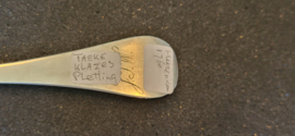 Zilver lepel van Ragnerus Elgersman schaars 1769 leeuwarden 21 cm.