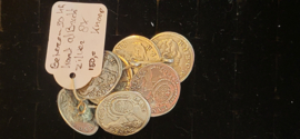 8x zilveren knopen gemaakt van 30 kr  Karl Albrecht Beieren 1735 .