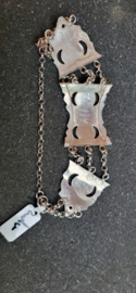 Zilveren krabarmband  2,5 cm breed 17 cm lang,
