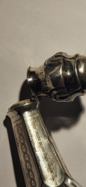 Kristal Geurfles met zilver beslag 12 cm hoog  nette staat. glas nieuwstaat.