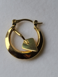 Gouden heren bel met gouden troffel  2 cm diameter.