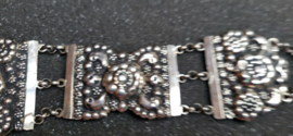 Zilveren schakel armband 3,5 cm breed  19 cm