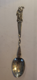 18e eeuw zilver lepel met reparatie  14 cm.