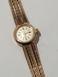 Vintage Gouden dames horloge met gouden 18 Kr band  20 gram 17 cm.