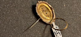 Antieke goud en zilver medaillion broch/hanger  4 cm / 2.5 cm.