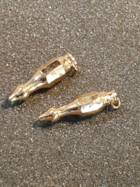 Antiek gouden breinaald doppen klein  3.2 cm ongeveer 1900