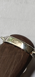Zilver houden hanger bezet streepagaat en citrien met anker collier.