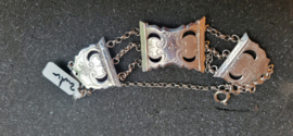Zilveren krabarmband  2,5 cm breed 17 cm lang,