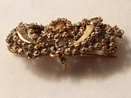 14 Kr gouden broche 19e eeuw  3 cm 4.2 gram