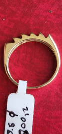 Zware beetje apparte rijring met 5x briljant 0,25 crt maat 18.5.