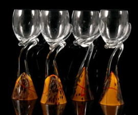 Wijn glazen  Pavel Hanousek - SKLO Studio’s Union Czech - sierobject - Glas