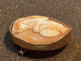 Mooie antieke gouden en zilver Camee broche geen scheuren 14 kr