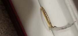 Gouden rij ring met 45x briljant 0.005 crt 2.2 mm breed leuk bij trouwring.