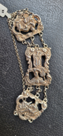 Zilver krabarmb gemaakt van bijbelslot 31 gram 17 cm/3 cm
