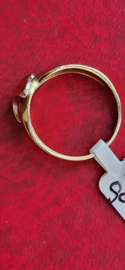 Bicoller ring  7 mm breed maat 17,5 14 krt.