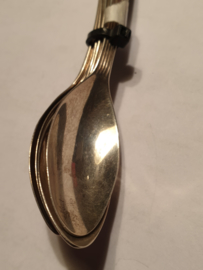 Empire zilveren 4x lepeltjes Hendrik vd Wolk Utrecht 1825  37 gram 12 cm