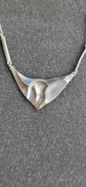 Laponia zilver collier  gestempelt op echt Evt te verlengen  41 cm nieuw.