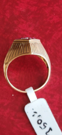 Artdeco ring met robijn  14 kr roze 4,5 gram  maat 17 .
