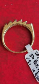 Zware beetje apparte rijring met 5x briljant 0,25 crt maat 18.5.