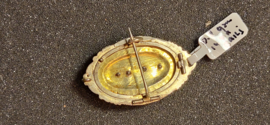 Antieke goud en zilver medaillion broch/hanger  4 cm / 2.5 cm.