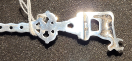 Zilver geboorte lepel met koe vermoedelijk Bolward 2e gehalte  49 gram.