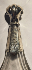 Kristal Geurfles met zilver beslag 11 cm hoog  nette staat. glas nieuwstaat.