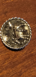 Zeldzaam knoop van Leonardus Bergh  1865 koe melken.