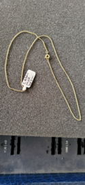 Dun goud gourmette collier 2 gram 14 kr 40 cm,