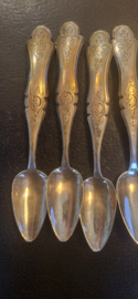 6x Biedermeier lepeltjes zilver 60 gram 10 cm L Schenkel 1884.