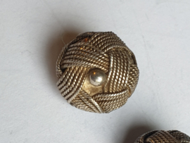 Antiek zilver vlecht knopen set  steek ombekent natte staat  13 mm lot 30
