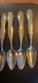 6x Biedermeier lepeltjes zilver 60 gram 10 cm L Schenkel 1884.