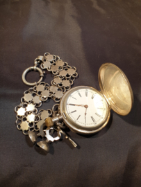 Zilveren Horloge ketting met horloge