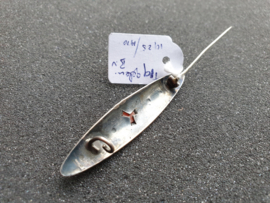 Zilveren broche met bloedkoraal van Tiggelen 1925 6 cm