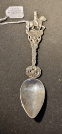 Geboorte lepel van Sustring A M 1887 Sneek 72 gram 21 cm. met text.
