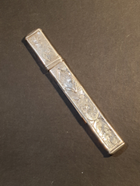 zilveren naalden koker 11 cm Amsterdam +/_ 1850