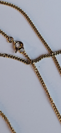 Goud 14 kr  dun gourmette collier 60 cm 6 gram.
