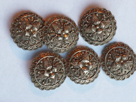 Zilver jokja  knope leeftijd ombekent  19 mm  6 stuks lot12