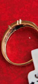 Roze gouden ring met briljant en saffier maat 17 0.08 crt .