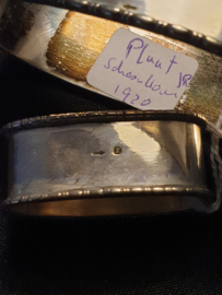 Servet ring en vingerdoek set zilver42 gram diameter 6,5 en 2,5 cm  2cm breed