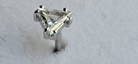 Mooie set triangel geslepen diamanten in witgoud nieuw 0.25 crt.